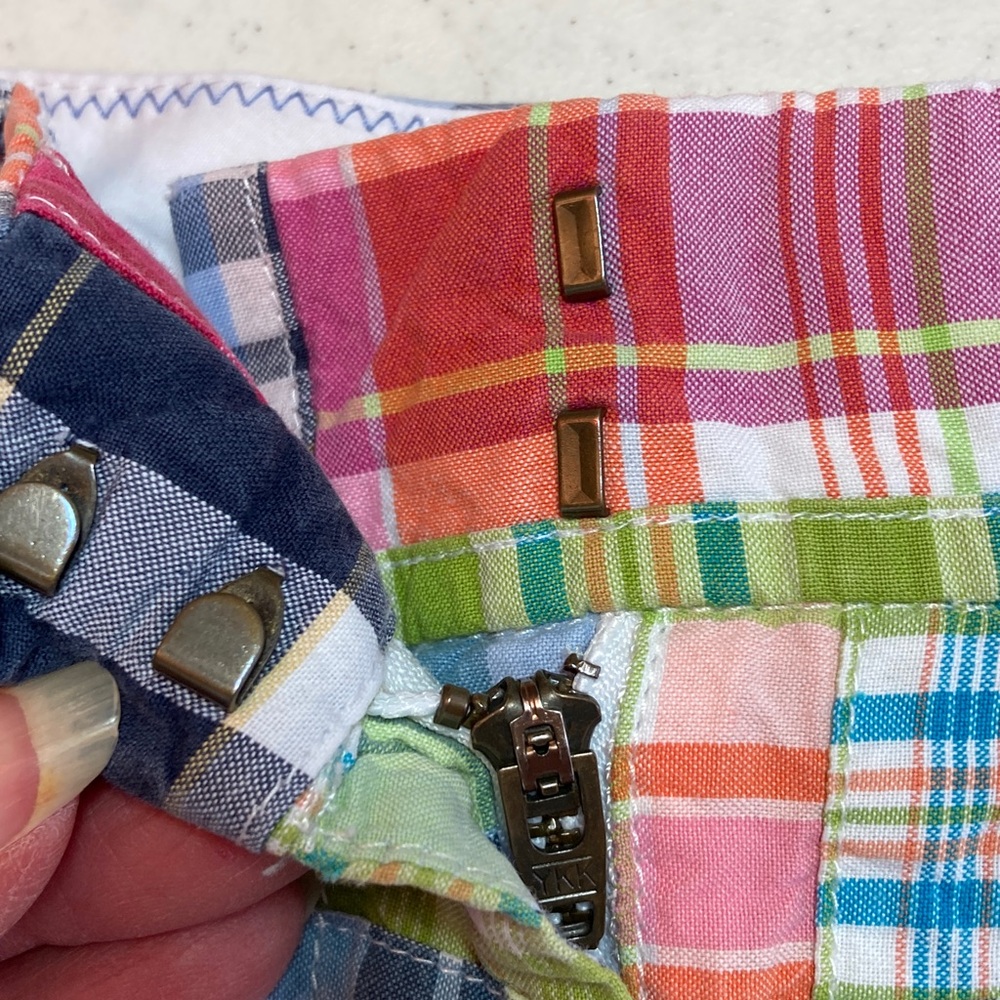 L.L. Bean Madras Patchwork Plaid Shorts - Picture 4 of 8